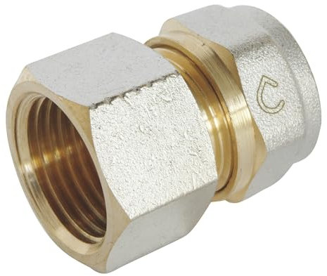 SOMATHERM FOR YOU, Raccordo diritto a vite per tubo multistrato Ø16 femmina 15/21 - Installazione facile senza attrezzi specifici, tenuta ottimale, smontabile, pressione max 10 bar