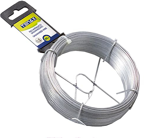 tenax Filo di Ferro zincato, Argento, Lunghezza 80 m - Diametro 1 mm