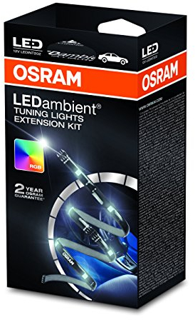 Osram LEDambient Tuning Lights Extension-Kit, Erweiterungskit für LEDINT201, Fahrzeug-Innenraumbeleuchtung, LEDINT202, 16 Farben, 5 Modi, Steuerung über Fernbedienung, 12V, Faltschachtel (1 Stück)