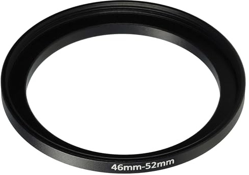 vhbw Anillo Adaptador Step Up de 46 mm a 52 mm para Objetivo de la cámara - Adaptador de Filtro, Metal, Negro