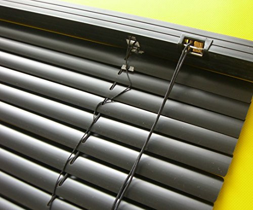 PVC Jalousie schwarz - Breite 50 bis 120 cm - Höhe 160/220 cm - Tür Fenster Rollo Kunststoff Jalousette Fensterjalousie Lamellen Plastik (60 x 160 cm)