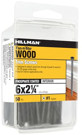 Hillman Trim Screws, #6 x 2-1/4in, 50 Pack, Black
