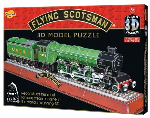 Cheatwell Games - BYO 3D Flying Scotsman - 3D Puzzles For Kids & Adults - Model Kit To Build - Gift For Children and Adults - 168 Pieces - Ages 8+
