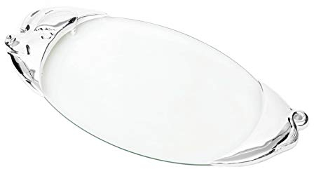 Brillibrum Piatto da portata in vetro di maiale placcato argento per servire salumi vassoio maiale