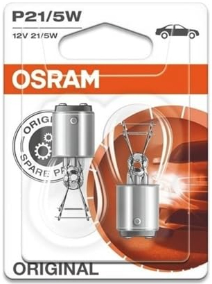 Osram ORIGINAL P21/5W,Halogen Sonderlampe,für Autos, 7528-01B, 12V, Doppelblister, Bianco