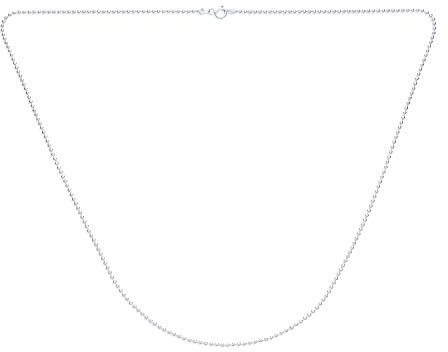 Bling Jewelry Unisex Thin 2MM .925 Sterling Silver Shot Bead Ball Chain Link Necklace for Men Women Teens 18 Inch Made In Italy