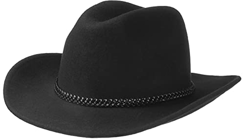 Lipodo Cowboyhut Texashut Wollfilzhut (XL/60-61 - schwarz)