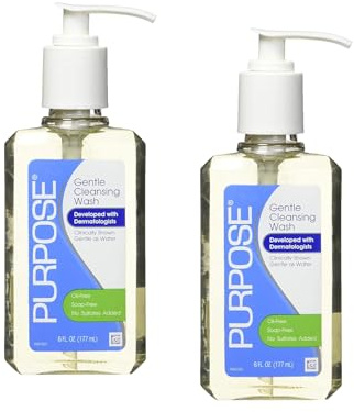 Purpose Gentle Cleansing Wash For All Skin Types, Gentle As Soap, Removes Dirt, Oil, and Makeup Without Over-Drying, Pump Bottle, 6 Fluid Ounce (Pack of 2)
