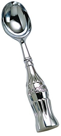 TableCraft Coca-Cola CC308 Ice Cream Scoop with Contour Bottle Handle and Chrome Plated Metal, Red