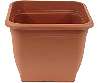 greemotion Pot de fleurs carré en plastique 40 x 40 cm, contenance 25L couleur terre cuite - Pot pour plantes extérieures et intérieures résistant au gel et UV