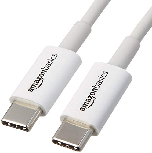 Amazon Basics Cavo USB-C a USB-C 2.0 per Computer portatile, 0.9 m, Bianco