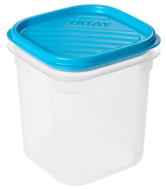 Tatay Tupper Hermético 0,7L Top Flex | Tapa a Presión | Recipientes Herméticos Para Alimentos | Apto Microondas, Lavavajillas, Nevera, Congelador | Plástico Libre de BPA | 10x10x11,7 cm, Azul