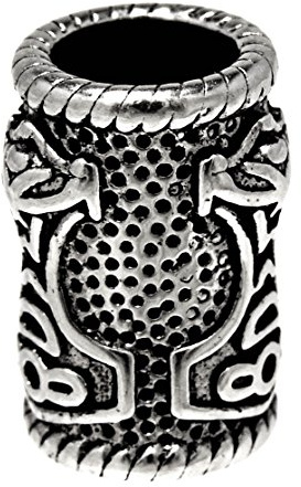 Perle pour barbe et cheveux en acier inoxydable, motif marteau de Thor 5 mm