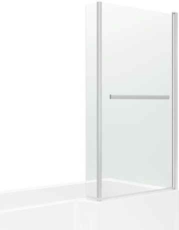 805 x 1400mm Bathroom L Shape Bath Shower Glass Screen with Towel Rail
