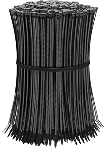 HeiKab 1000 Kabelbinder 300 x 3,6 mm - UV-Beständig - Mindestzugfestigkeit 180 N / 18,3 kg - Schwarz -