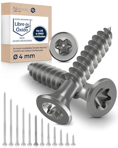 Holzschrauben Torx Schrauben 4x45 Edelstahl V2A rostfrei Spanplattenschrauben für Holz Teilgewinde 4mm stark 45mm lang 800 Stück Edelstahlschrauben Holz A2