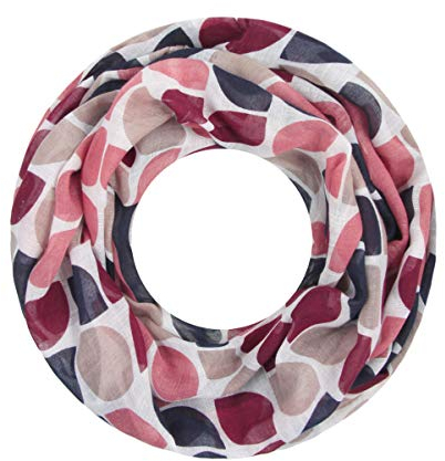 Majea Loop Schal Damen Schlauchschal - viele Farben - modischer Loopschal - Halstücher, Weinrot 6, 180 x 90