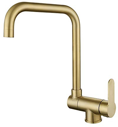 Vorfenster Küchenarmatur Wasserhahn Küche 360° Schwenkbar Armatur Für Küche Mischbatterie Drehbar Einhandmischer Vorfenstermontage Aus Edelstahl Spültischarmatur Matt