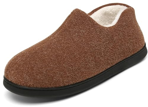 Mishansha Hombre Memory Foam Zapatillas De Casa para Mujer Felpa Pantuflas Mocasines Calentar Invierno Zapatos para Interior Exterior, Marrón 45