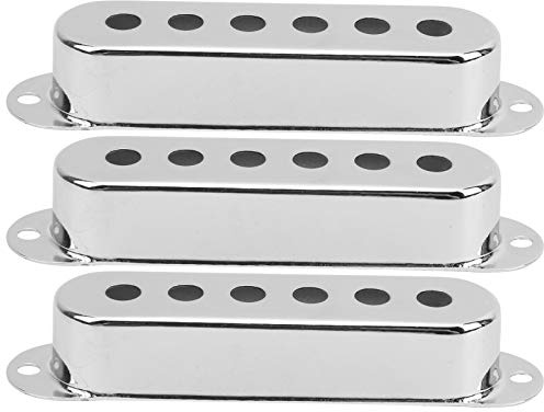 3er Pack Messing Single Coil Gitarren Pickup Cover Gitarrenzubehör Kompatibel mit ST SQ E-Gitarre (48 mm)(Silber) Musikinstrumentenzubehör Zubehör Für Musikinstrumente