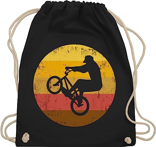 Shirtracer Turnbeutel Rucksack - Fahrrad Bekleidung - Radsport Geschenk BMX Fahrer Geschenk Radfahrer I - Unisize - Schwarz - geschenke für fahrradfans kinderturnbeutel radfahren rad juterucksäcke