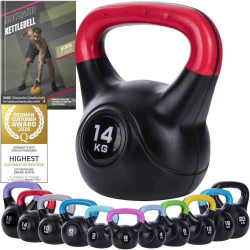 Body & Mind® Kettlebell Kugelhantel 2-20 kg - Workout Gewicht-Hantel für Kraft-Training - Profi Fitness Schwunghantel aus Kunststoff