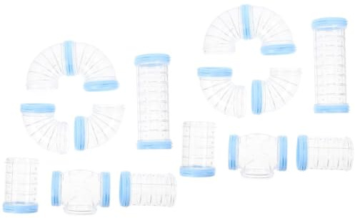 POPETPOP Hamster Röhren Labyrinth Tunnel für Käfige Verbindungstunnel für Hamster und Ratten Transparent Flexible Rohre Ideales Spielzeug für Kleintiere