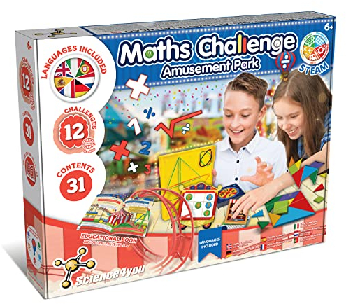Science4you Herausforderung Mathematik - Mathe Spiele für Kinder - Lernspiele ab 6 Jahre mit 12 Herausforderungen und Montessori Mathematik Material - Montessori Brettspiel für Kinder 5 6 7 8+ Jahre