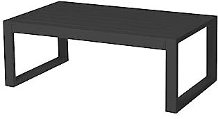 LOLAhome Mesa de Centro laminada de jardín Io de Aluminio Gris Oscuro de 90x50x45 cm, certificación Contract, Tratamiento Epoxi para Exterior, Ligera y Resistente - Colección IO