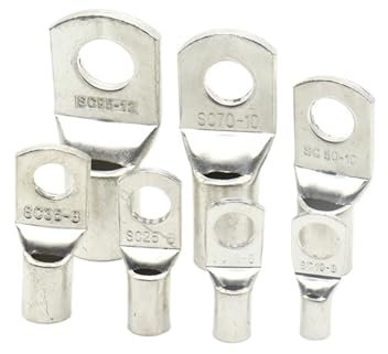 IOFIT SC10 SC16 SC25 SC35 SC50 SC70 SC95 Terminal 10-95 MM² Cable Lugs Wire Connector Tinned Electrical Solder Lug 10-3/0 AWG (Color : 10PCS, Size : SC16-10)