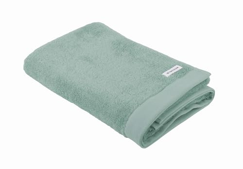 TOM TAILOR Duschtuch, 70x140 cm, 100% Baumwolle/ Frottier, mit zwei Aufhängern und Label mit Logo, COLOR BATH TOWEL Türkis (Fresh Sage)