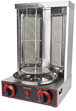 Machine à Kebab Grill 3000W 2 brûleurs pour Barbecue à gaz, Gril Vertical