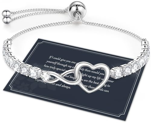 J.Fée Infinity Armband Damen Silber 925 Herz Armbänder Silber Schmuck Geschenke für Frauen Valentinstag Mit Geschenkbox