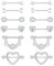 Diamday 6 Paare Nippelpiercing 316L Chirurgenstahl Brustwarzenpiercing 14G CZ Zungenpiercing Nipple Piercings für Damen Hypoallergen Herz Nipplerings Barbell Piercing Nipple Körperschmuck Set