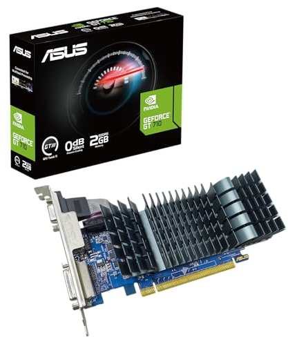 ASUS NVIDIA GeForce GT 710 Scheda Video 2GB GDDR5 EVO, Nero, GT710-SL-2GD5-BRK-EVO