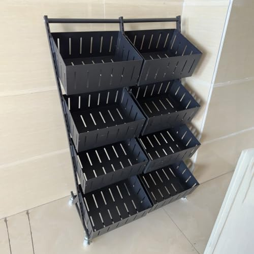 Étagère à fruits et légumes à 4 niveaux pour supermarché - Présentoir pour snacks/fruits/outils