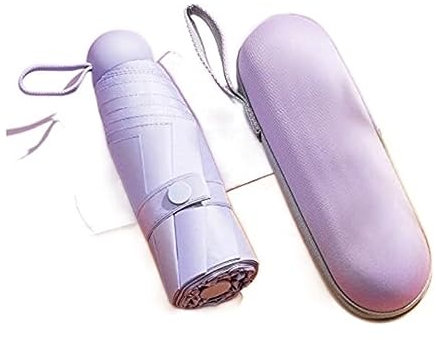 HAODUOO Folding Umbrellas Sun Umbrella Anti-ultraviolet Sunny And Rain Dual-use Female Five-folding Capsule Small Portable Sunshade Luggage Travel Gear