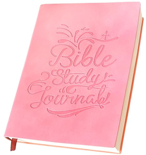 Bible Study Journal Notebook - S.O.A.P method Bible Study Supplies Church Notes Notebook Daily Devotional Notebook Prayer Journal Note Taking & Journaling Kit Faith Based Religious Gifts for Men Women (1pc / Pink)