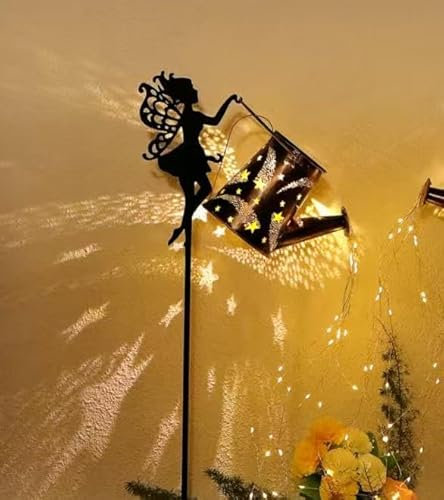 Comius Sharp Lanterne Solari da Esterno, Annaffiatoio Solare, Impermeabile Luci Solare da Giardino con Gancio da Pastore, per Tavolo Prato Balcone Natale Giardini Decorazioni(Piccolo)