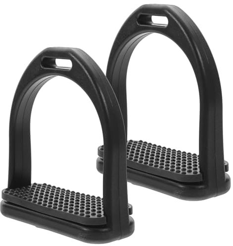 Kisangel 2St Pferdepedal Hobbypferd Reitsattel Fahrer Pferdekessel Steigbügel für den Sattel fußschalter trittschemel Horsemanship reitpferd Steigbügel für Pferde Reitsteigbügel pom Black