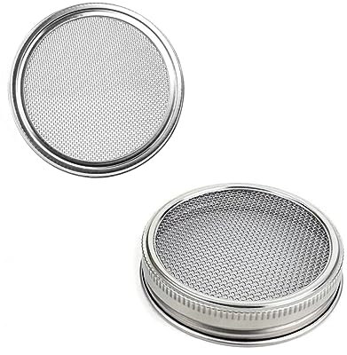 Warmhm 2pièces Couvercles De Germination Acier Inoxydable Pour Bocaux Ouverture Pour Fabrication De Germes Biologiques Maison Cuisine