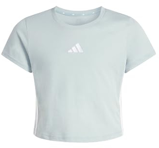 adidas Bambine e Ragazze Essentials Logo T-Shirt, Wonder Sage/White, 11-12 Years