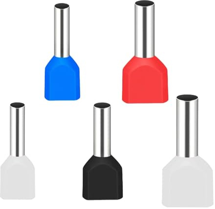 JOYELEC 747 Pezzi TE 2 * 0.5-2 * 10mm² Crimpatura doppia Capicorda Elettrici，Contenente Terminali Elettrici,ghiere per terminali estremità di cavo gemelle, adatti per Circuito domestico industriale