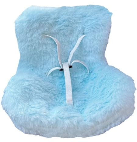 Car Seat for Labubu Dolls, Cute Cozy Seat with Soft Furry Cushion, Stylish Air Vent Clip & Desktop Stand Decor for Labubu Fans, Kids, Doll Collectors, Functional Car Ornament (Blue)