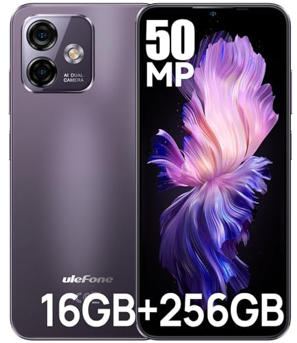 Ulefone Note 16 Pro Téléphone Portable(2025), 16Go+256Go/TF-256Go, Caméra 50MP, Écran 6.52 HD+, Android 13, 4400mAh, Smartphone Pas Cher 4G Dual SIM/WiFi/GPS/OTG/Face ID/Fingerprint/2Ans Garantie