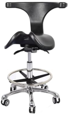 Sadelpall Med Ryggstöd, Ergonomisk Rullstol Med Pedaler, Justerbar Höjd Och Lutning, For Hemmakontor/salong