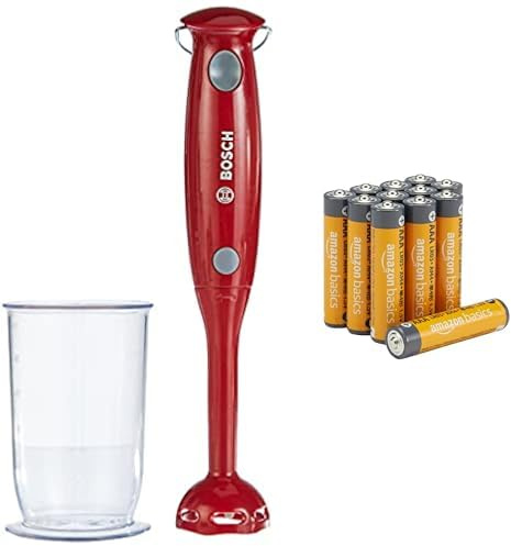 Klein Bosch Mixer Plongeant, Verre gradué, & Piles AAA Alcalines Amazon Basics 12 pcs, 10 Ans