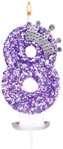 DYIOTF Vela de Cumpleaños Número 8 con Diseño Kpop, Decoración de Tarta Temática para Fans, Vela de Aniversario Brillante para Fiestas y Celebraciones Especiales, Accesorios para Pasteles