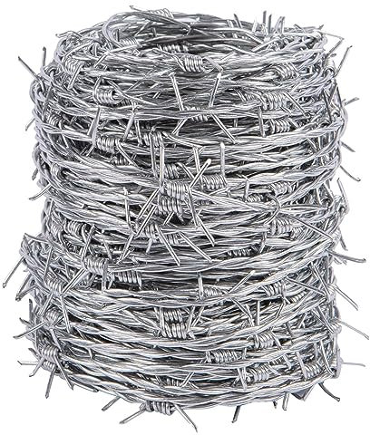 Green Blade 1x 30m Barbed Wire in Carry Tub - Outdoor Garden Security Fence Fencing Anti-Cat Fox Bird Deterrent Spikes Roll