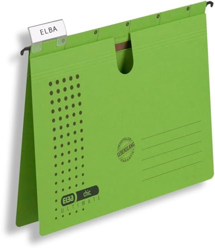 Elba Hängehefter chic A4 230g/qm Karton (RC) grün VE=5 Stück